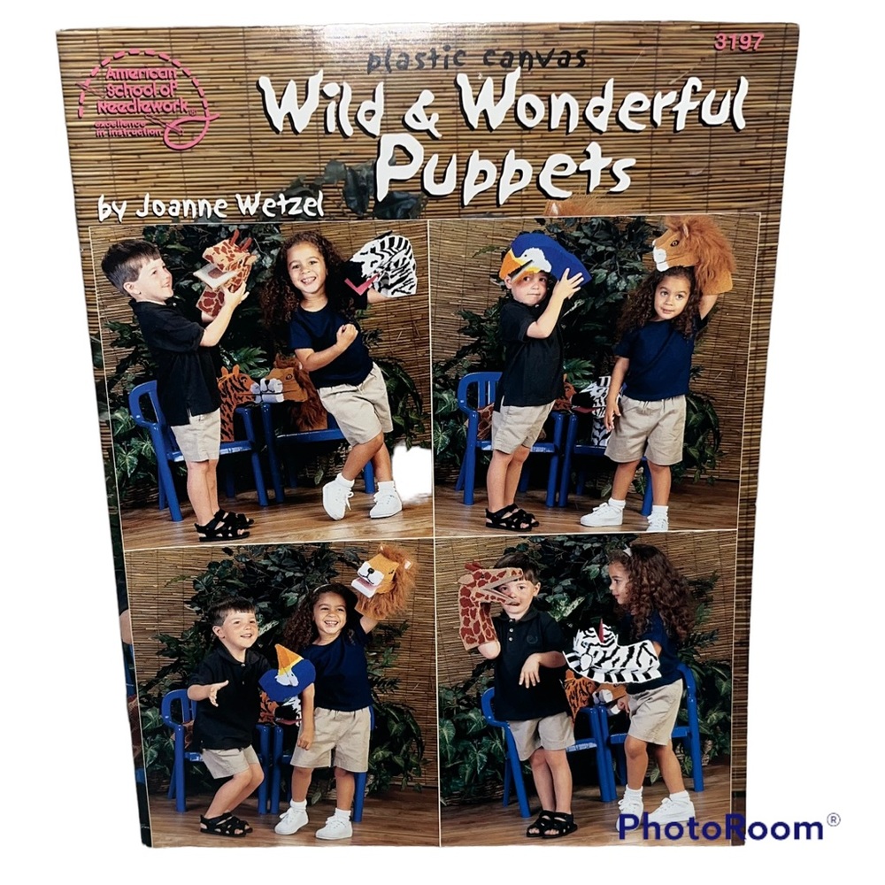 Wild & Wonderful Puppets plastic canvas yarn crafts by Joanne Wetzel 1999